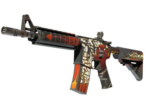 StatTrak™ M4A4 | Hellfire (Well-Worn)